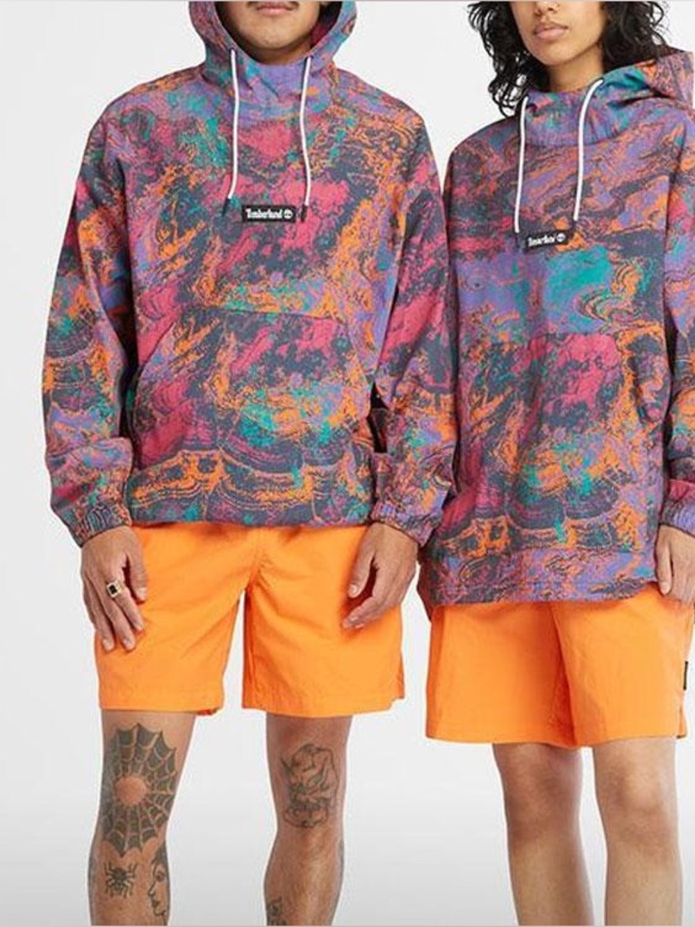 Timberland Lightweight Ripstop Anorak Jacket Summer Rock Print Unisex Large